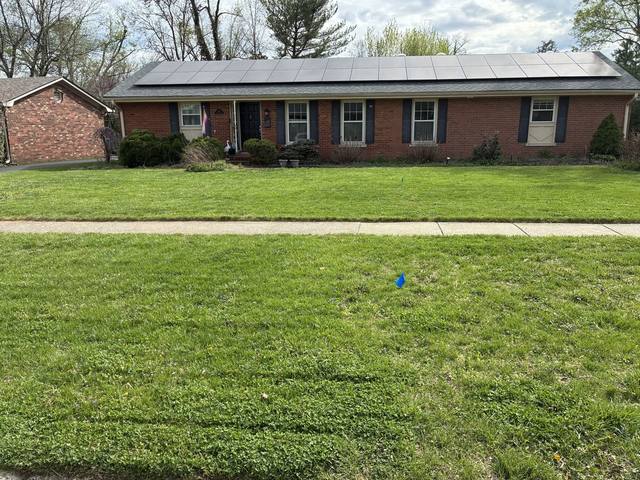 Mowing job — finished front lawn
